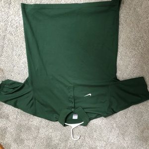 Green Nike quarter button polo
